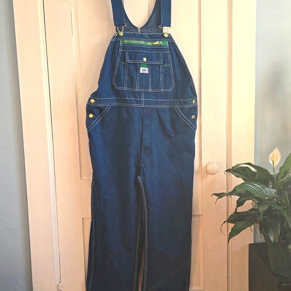 LIBERTY Denim Work Overalls Unisex Size XL